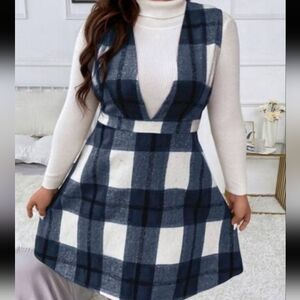 Shein Curve Plaid Tartan V Neck Dress Sz 2X
